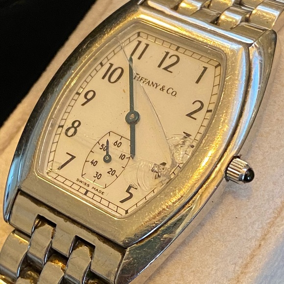 Tiffany & Co. Mens Tonneau Watch w/ Travel Case - Picture 3 of 8